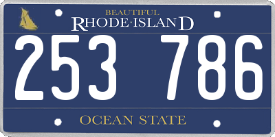 RI license plate 253786