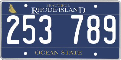 RI license plate 253789