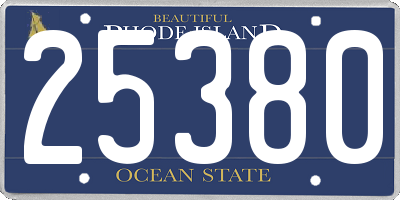 RI license plate 25380