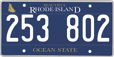RI license plate 253802
