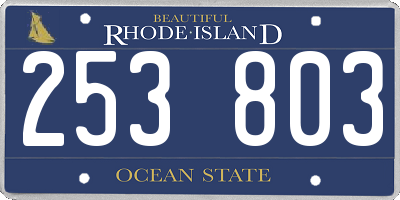 RI license plate 253803
