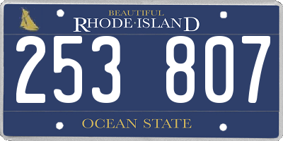 RI license plate 253807