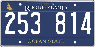 RI license plate 253814