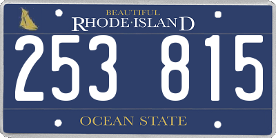 RI license plate 253815