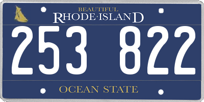 RI license plate 253822