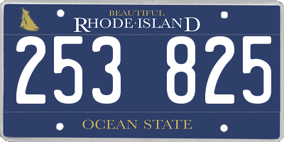 RI license plate 253825