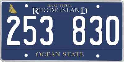RI license plate 253830