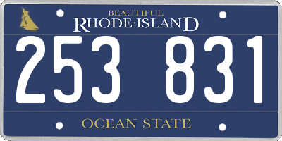 RI license plate 253831