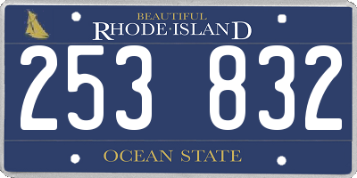 RI license plate 253832