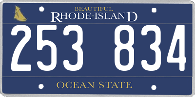 RI license plate 253834