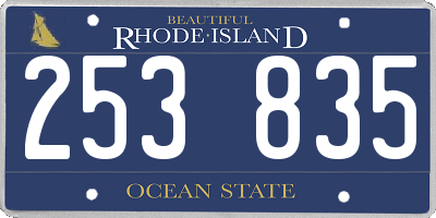 RI license plate 253835
