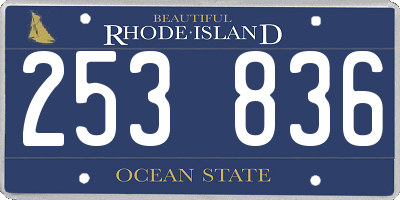 RI license plate 253836