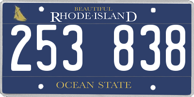 RI license plate 253838