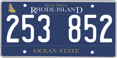 RI license plate 253852
