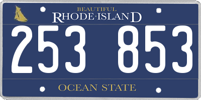RI license plate 253853