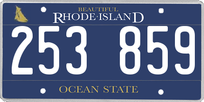 RI license plate 253859