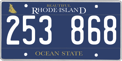 RI license plate 253868