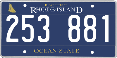 RI license plate 253881