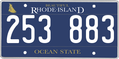 RI license plate 253883
