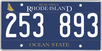RI license plate 253893