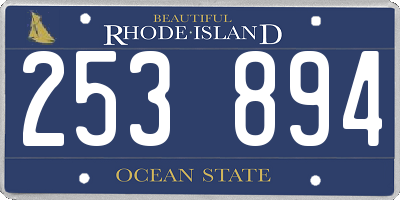 RI license plate 253894
