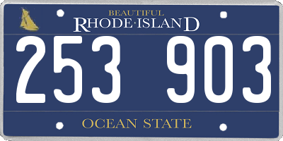 RI license plate 253903
