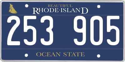 RI license plate 253905