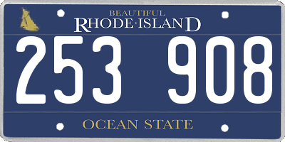 RI license plate 253908