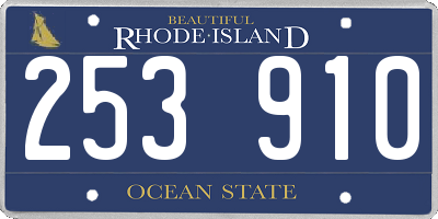 RI license plate 253910