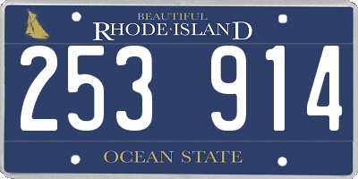 RI license plate 253914