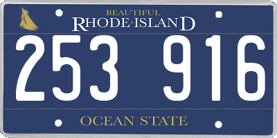 RI license plate 253916