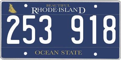 RI license plate 253918