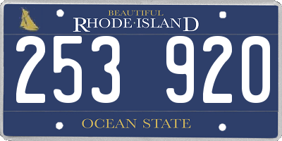 RI license plate 253920