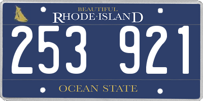 RI license plate 253921