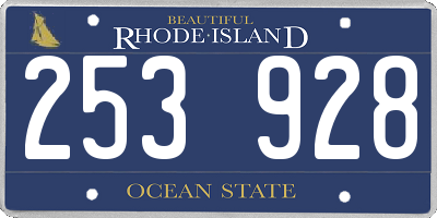 RI license plate 253928