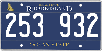 RI license plate 253932