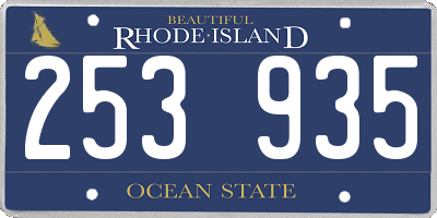 RI license plate 253935