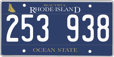 RI license plate 253938