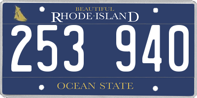 RI license plate 253940