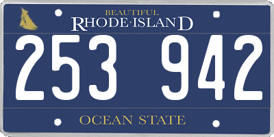 RI license plate 253942