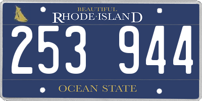 RI license plate 253944