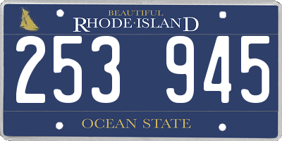 RI license plate 253945