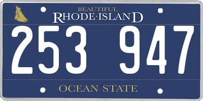RI license plate 253947