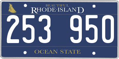 RI license plate 253950