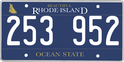 RI license plate 253952