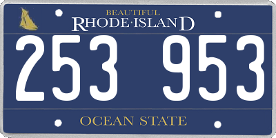 RI license plate 253953