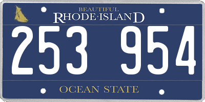 RI license plate 253954