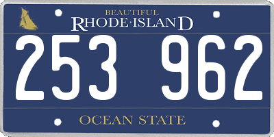 RI license plate 253962