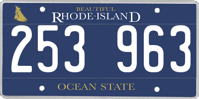 RI license plate 253963