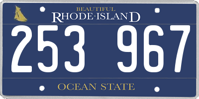 RI license plate 253967
